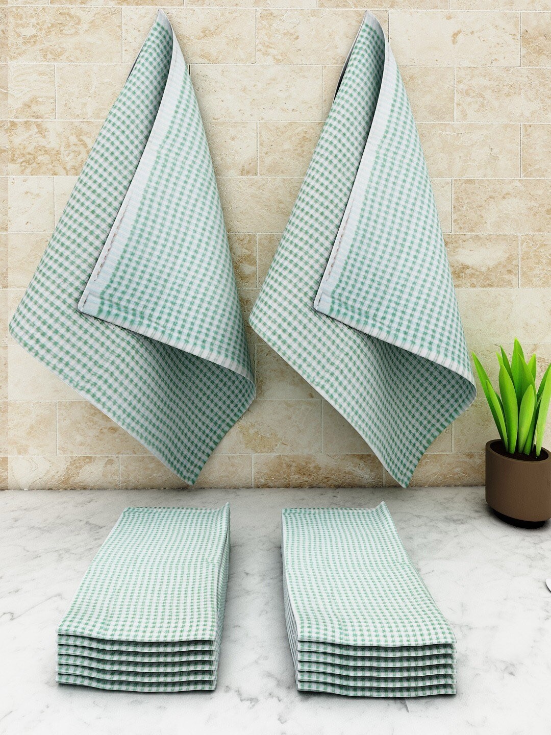 

Athom Living Green 12-Pieces 325 GSM Cotton Kitchen Towel Set
