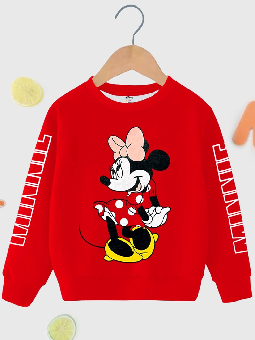 

KUCHIPOO Girls Minnie Mouse Printed Pullover, Red