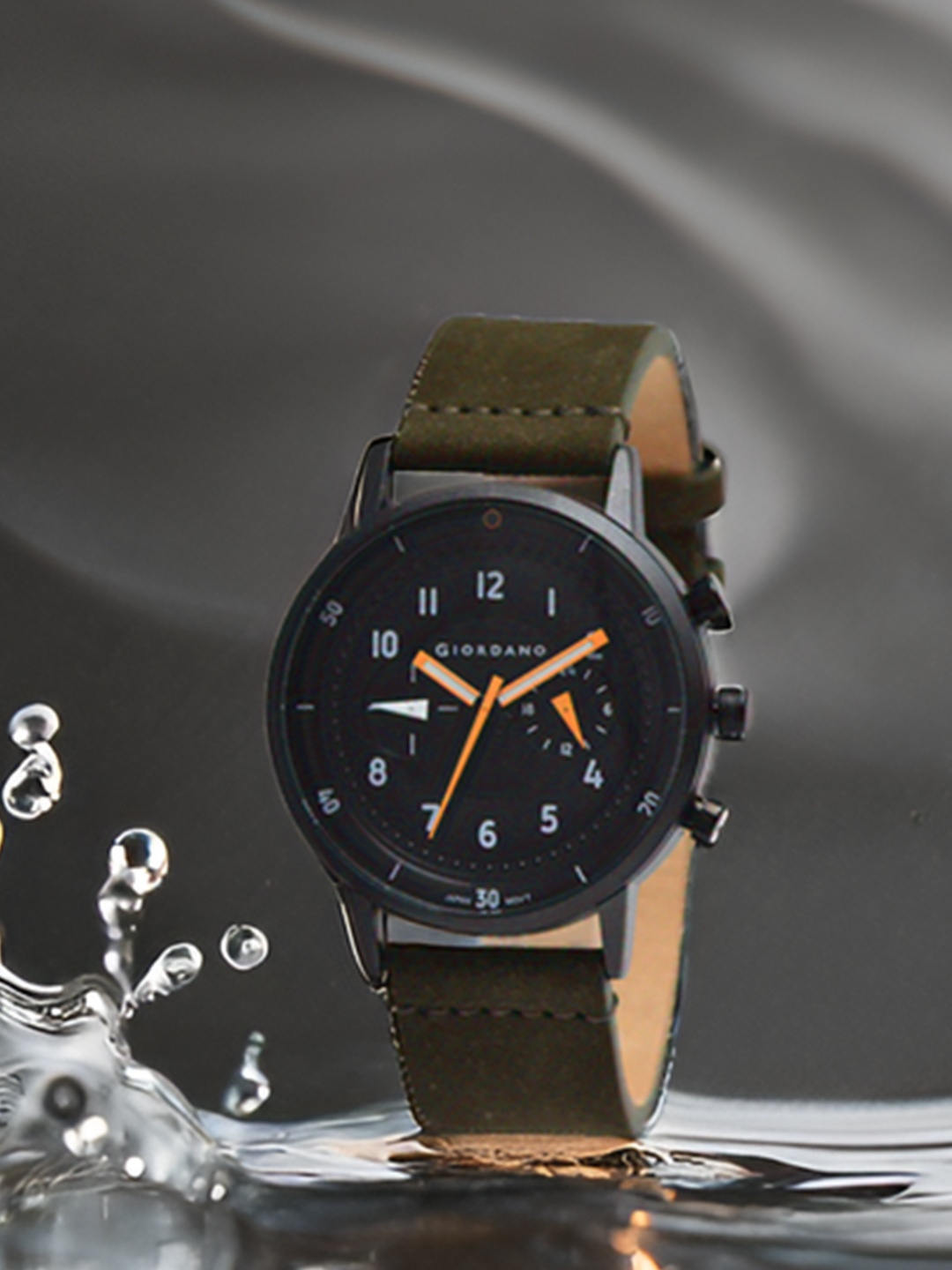 

GIORDANO Men Printed Dial & Leather Straps Analogue Watch GZ-50088-01, Green