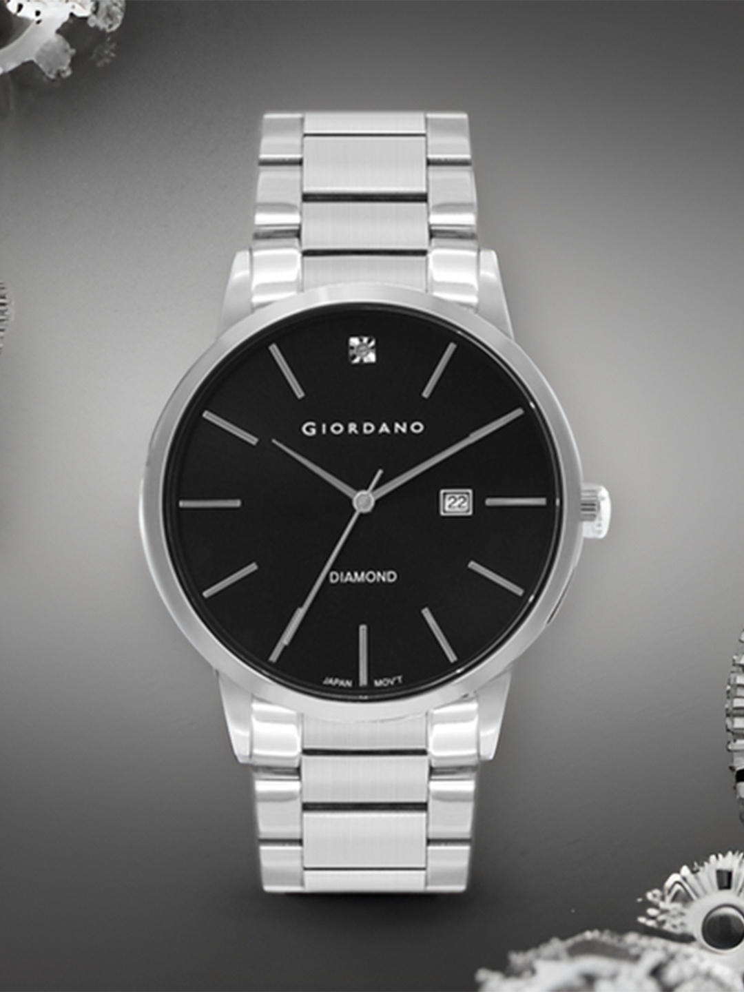 

GIORDANO Men Dial & Stainless Steel Bracelet Style Straps Analogue Watch GZ-50101-11, Silver