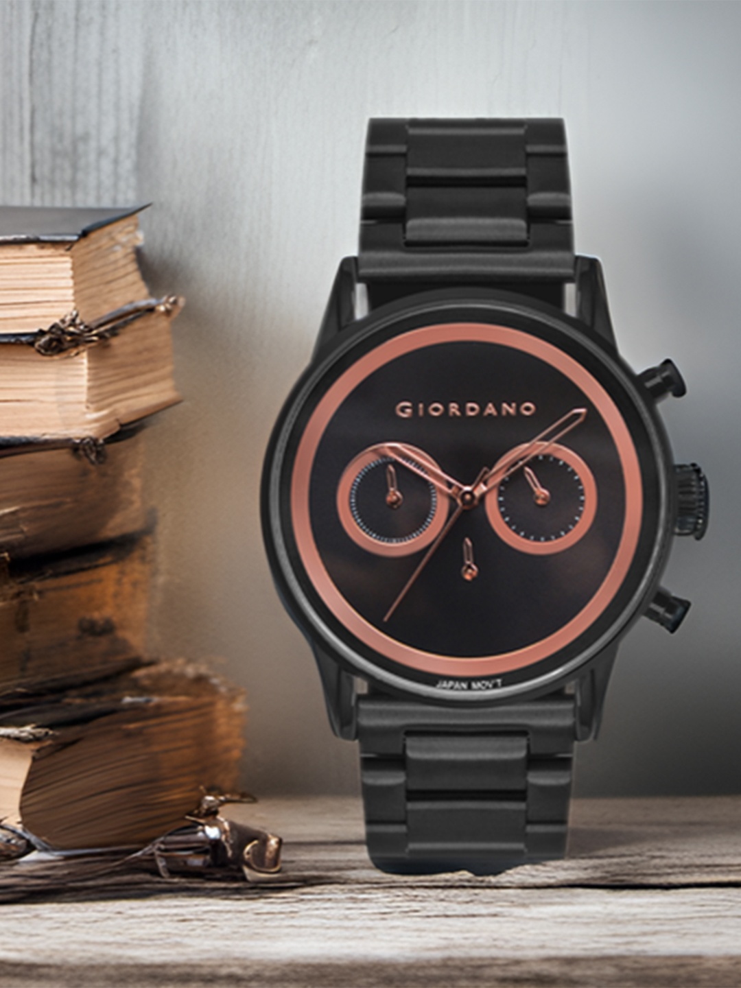 

GIORDANO Men Bracelet Style Straps Analogue Watch GZ-50087-33, Black