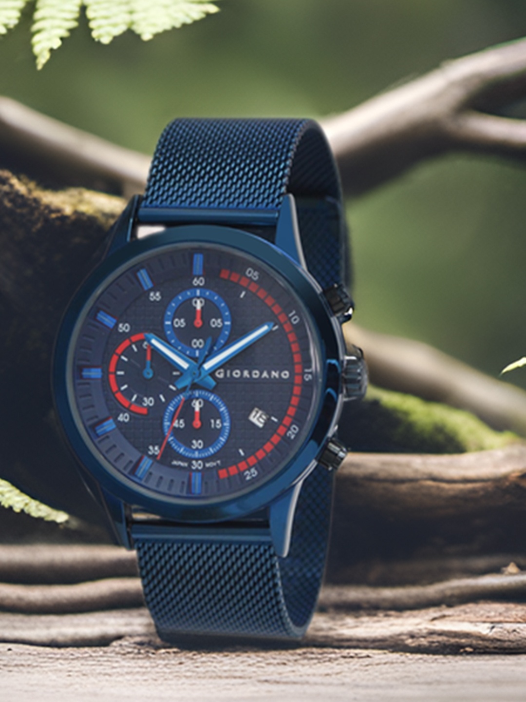 

GIORDANO Men Patterned Bracelet Style Straps Analogue Watch GZ-50095-33, Blue