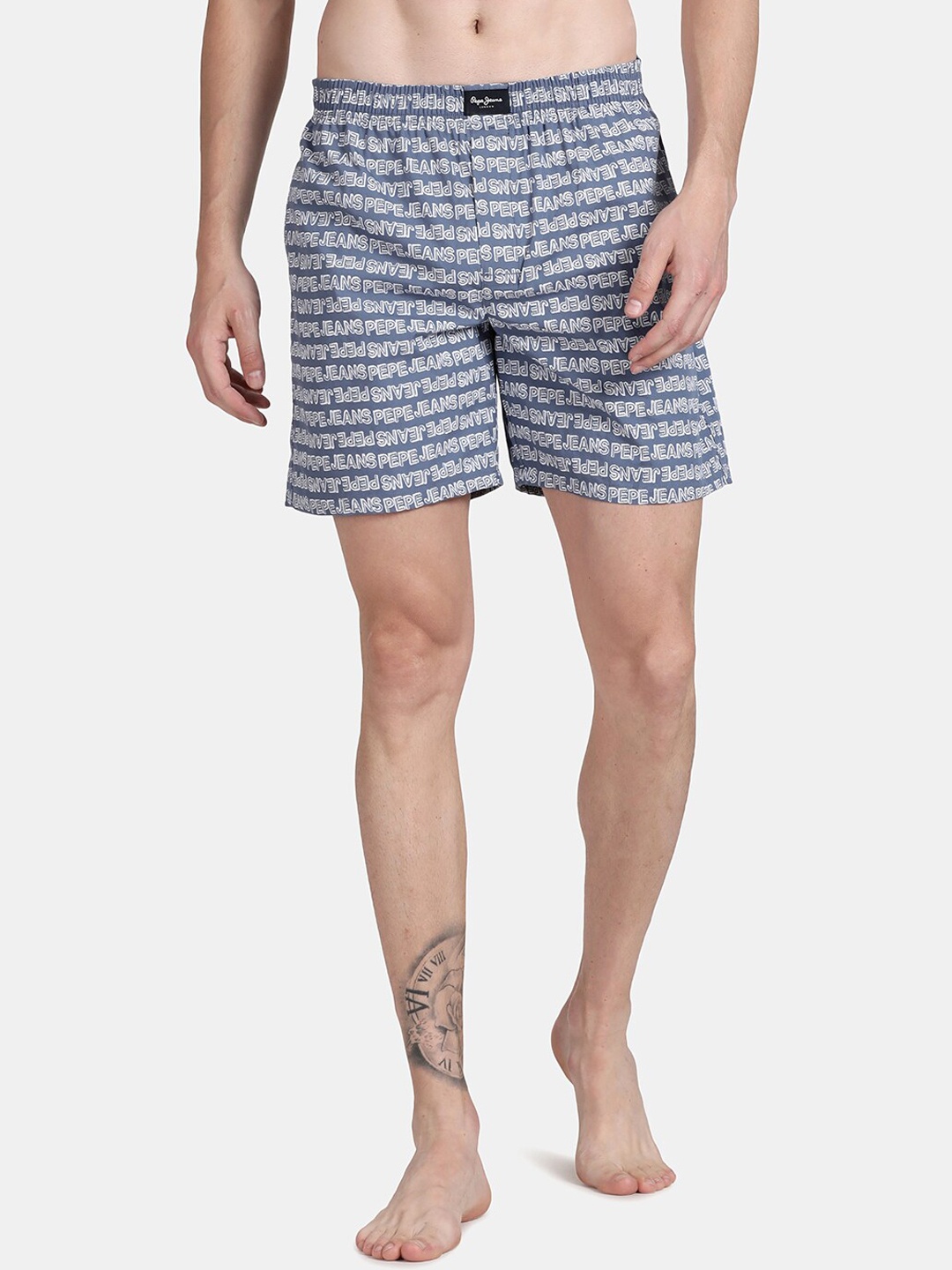 

Pepe Jeans Printed Breathable Pure Cotton Boxers ATB02, Grey