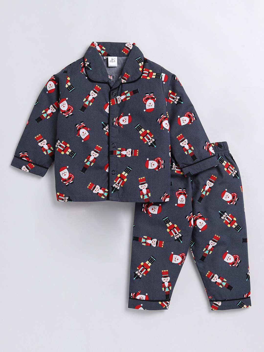 

Clt.s Kids Conversational Printed Pure Cotton Night suit, Grey