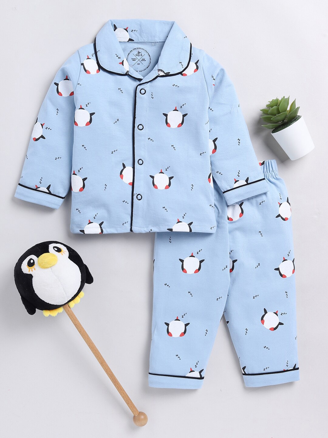 

Clt.s Kids Graphic Printed Night suit, Blue