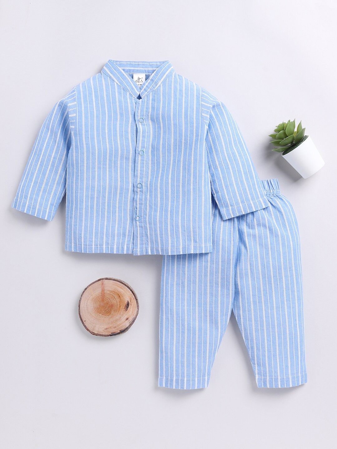 

Clt.s Kids Graphic Printed Pure Cotton Night suit, Blue