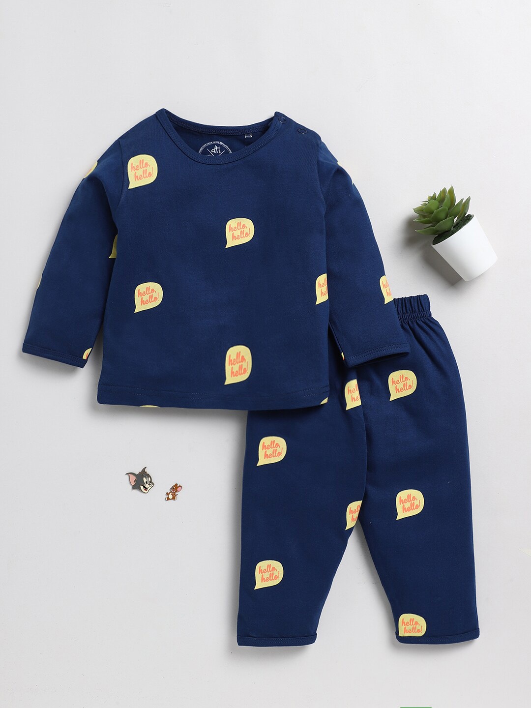 

Clt.s Kids Printed Pure Cotton Night Suit, Blue