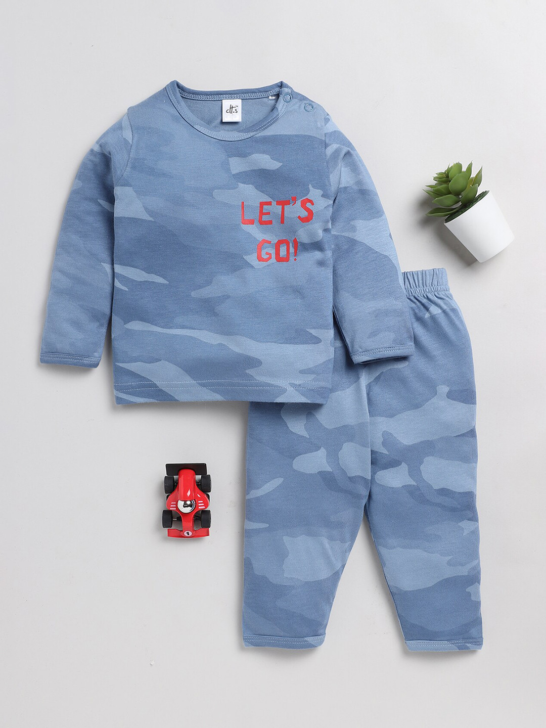

Clt.s Kids Camouflage Printed Night suit, Blue