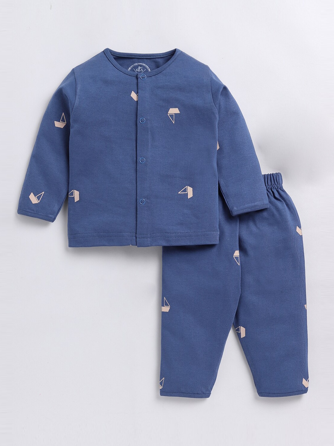 

Clt.s Kids Graphic Printed Pure Cotton Night suit, Blue