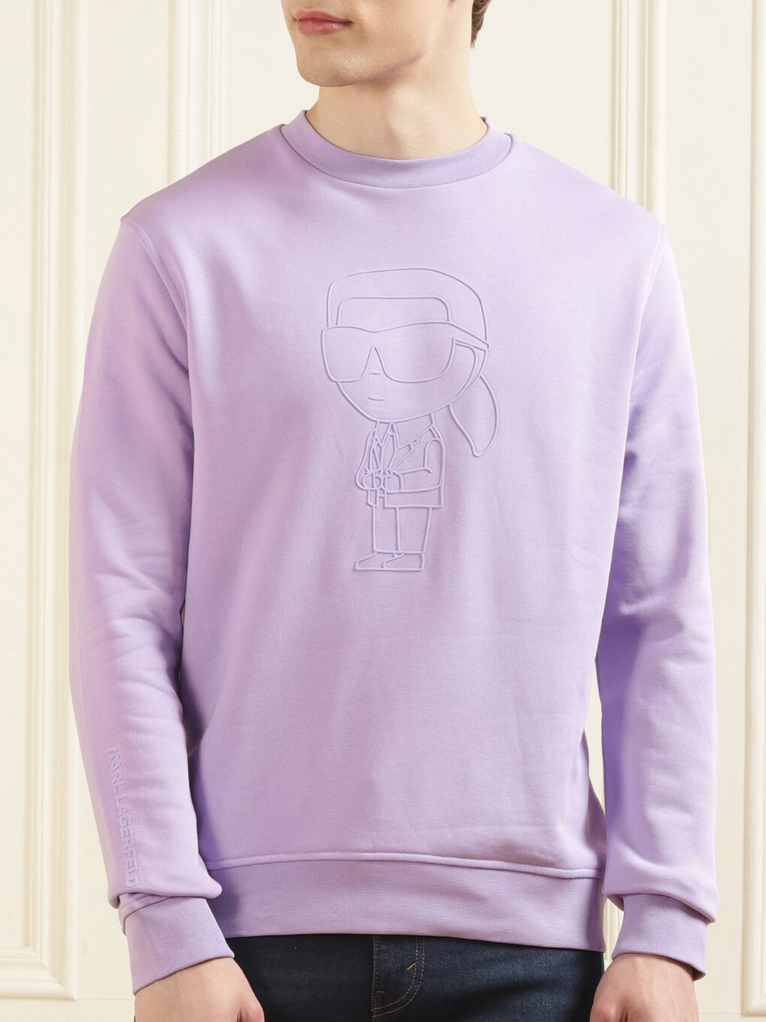 

Karl Lagerfeld Graphic Printed Cotton Pullover Sweatshirt, Purple