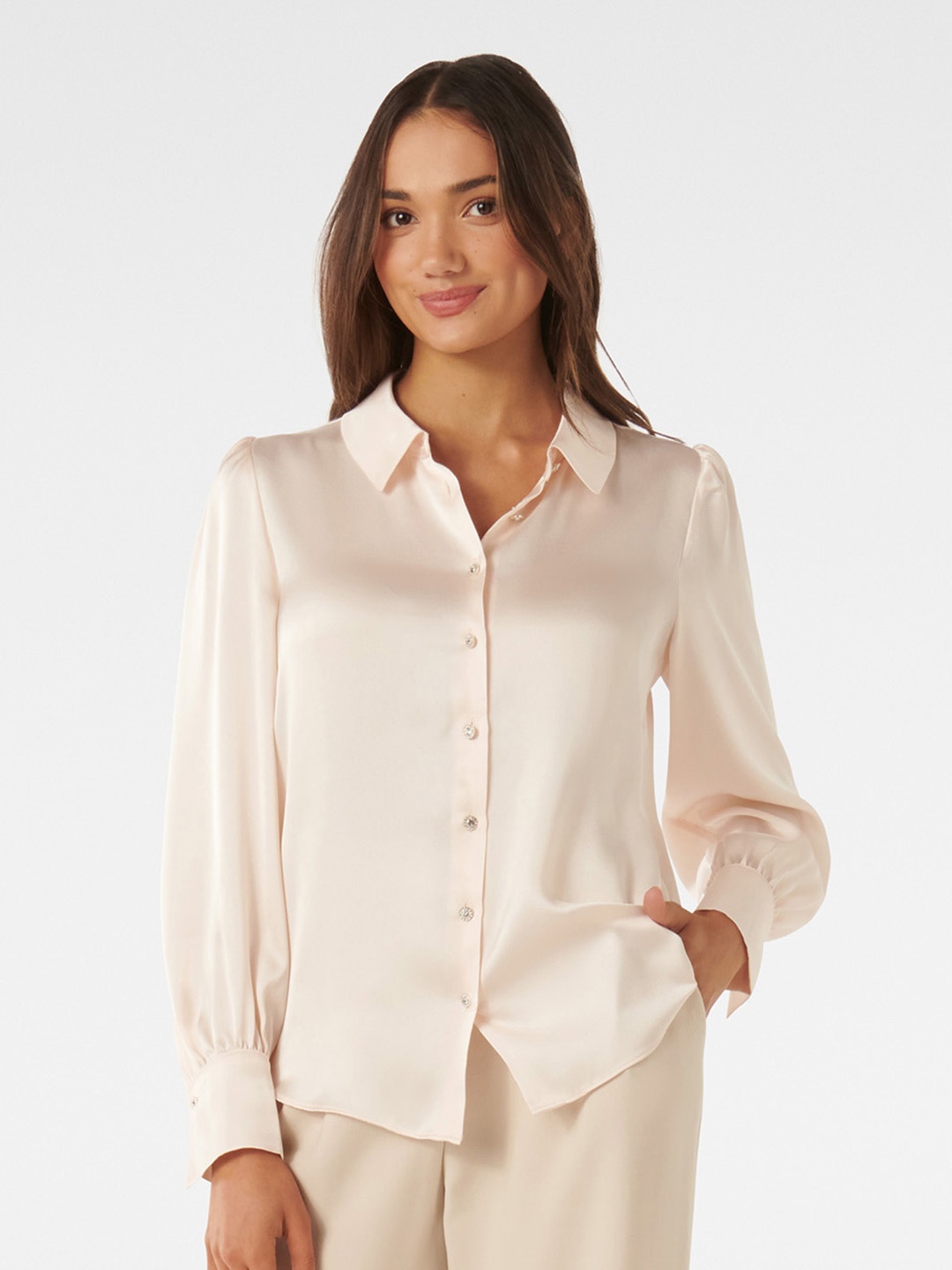 

Forever New Opaque Regular Fit Casual Shirt, Peach