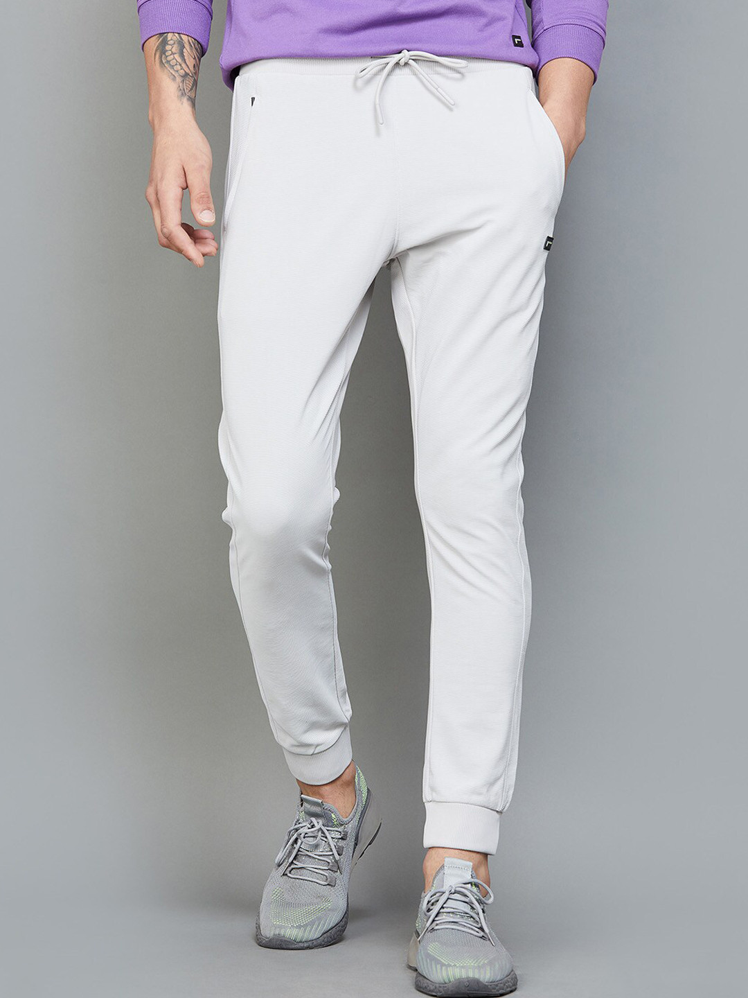 

Fame Forever by Lifestyle Men Mid Rise Ribbed Sports Joggers, Grey