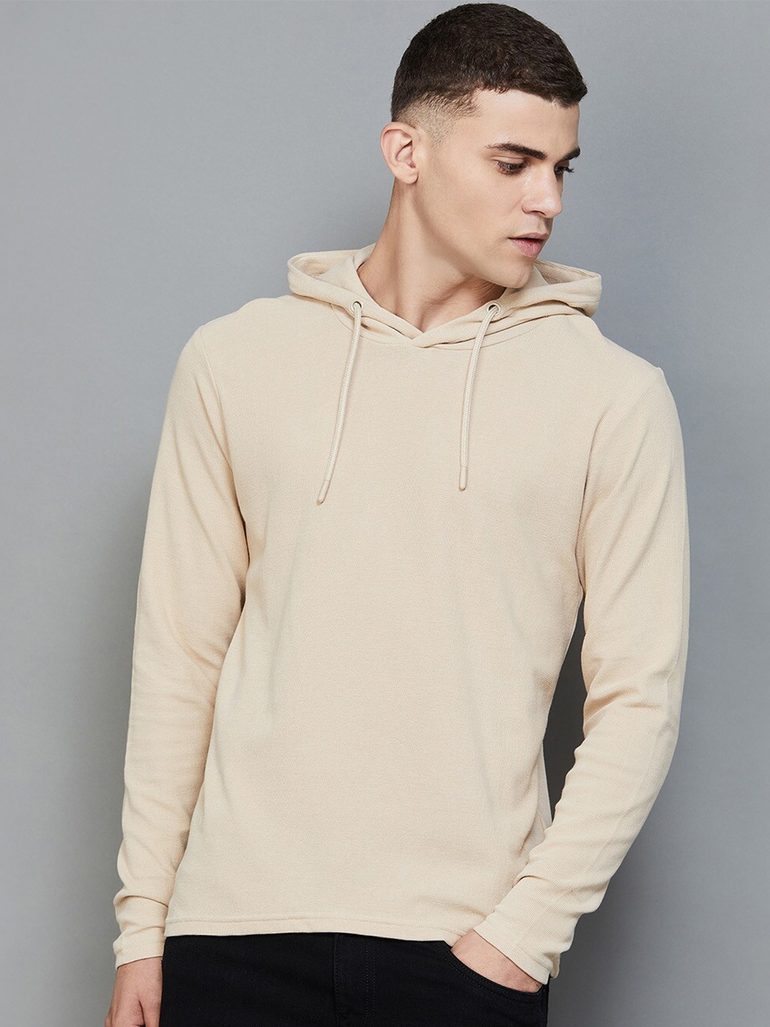 

Fame Forever by Lifestyle Hooded Cotton T-shirt, Beige