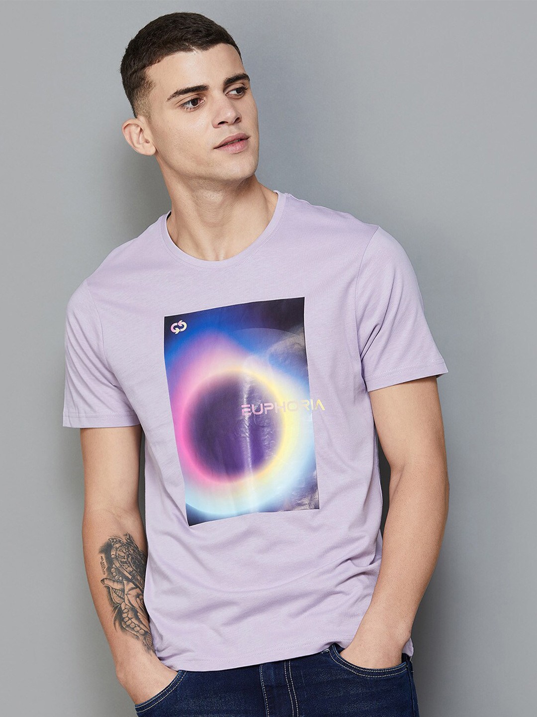 

Fame Forever by Lifestyle Graphic Printed Cotton T-shirt, Purple