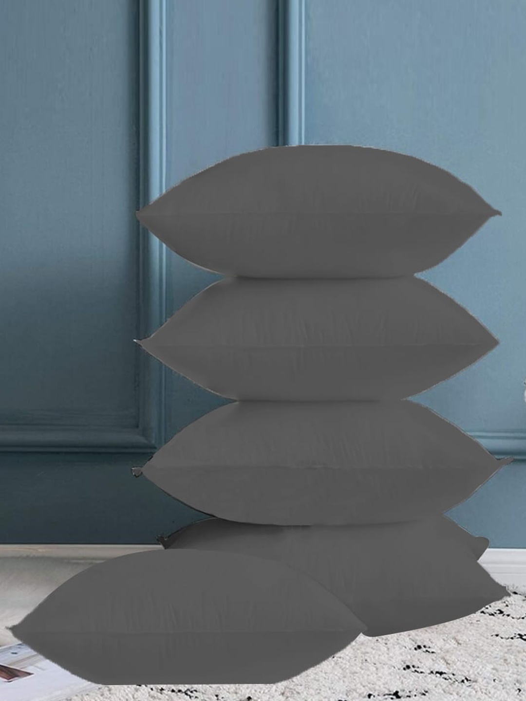 

Adbeni 5 Pieces Grey Skin Friendly Square Pre-Filled Cushions