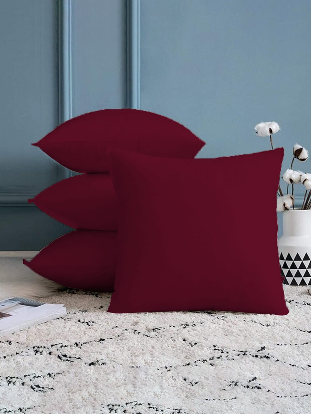 

Adbeni Maroon 4-Peice Skin Friendly Cushions