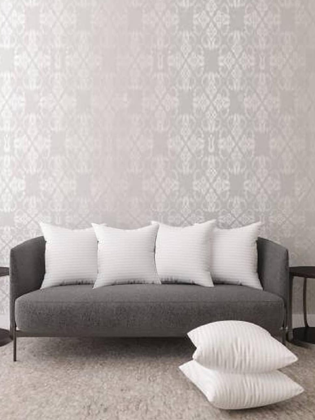 

Adbeni White 6 Pieces Skin Friendly Cushions