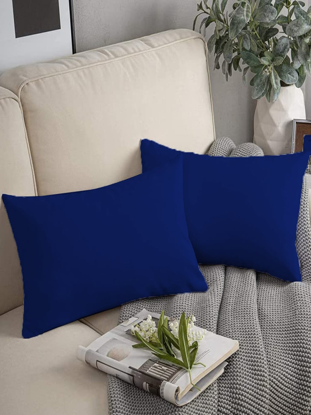 

Adbeni Blue 2 Pieces Skin Friendly Cushions