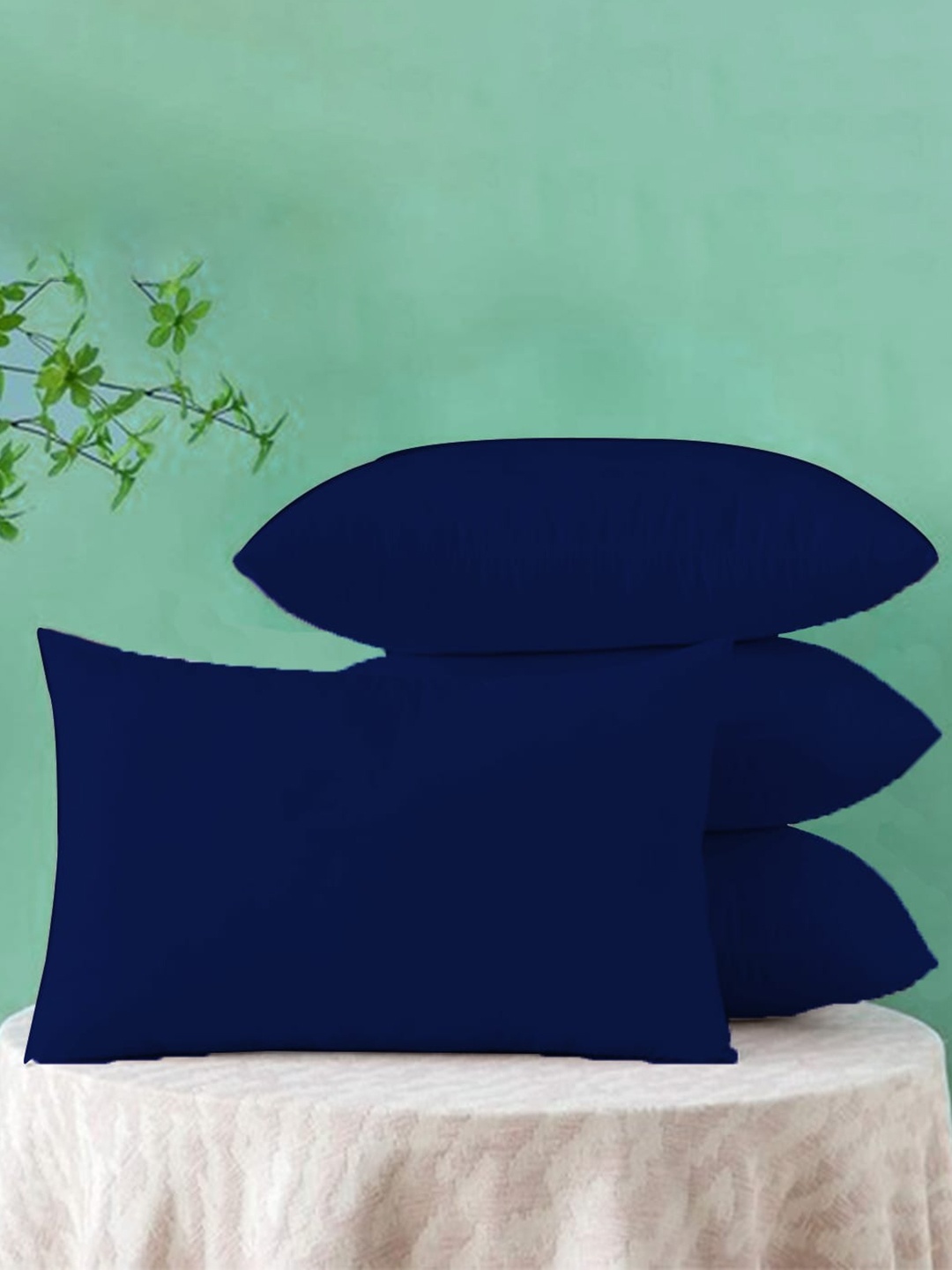 

Adbeni Navy Blue 4 Pieces Skin Friendly Cushions