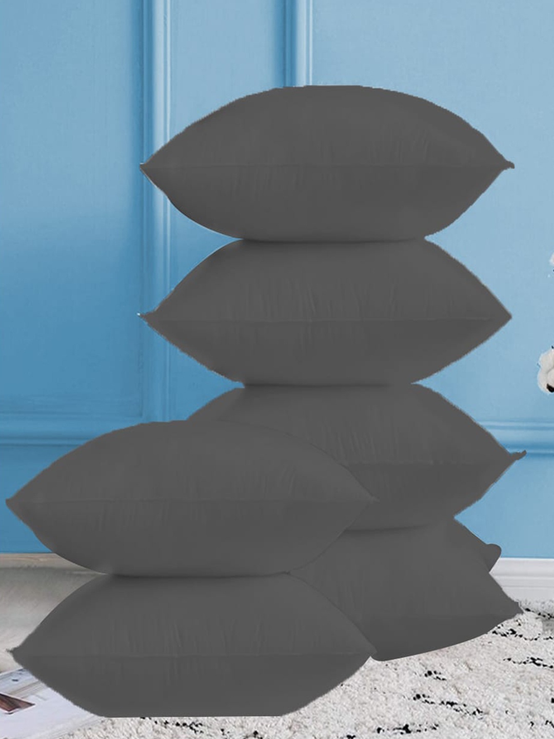 

Adbeni 6 Pieces Grey Skin Friendly Square Pre-Filled Cushions