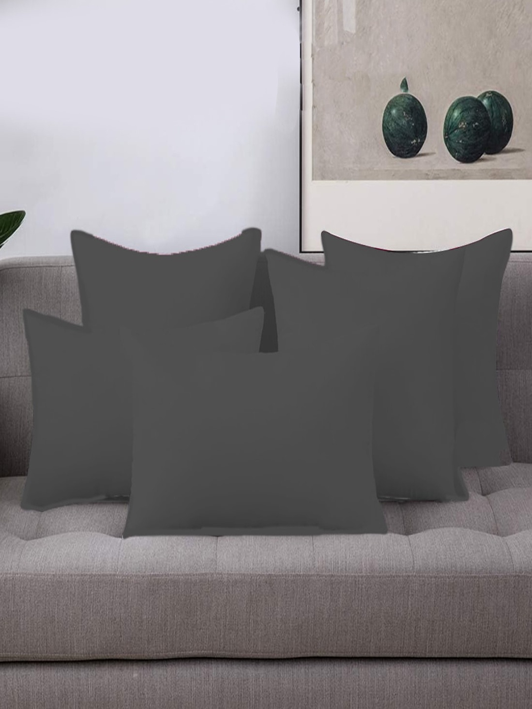 

Adbeni Grey 5 Pieces Skin Friendly Cushions