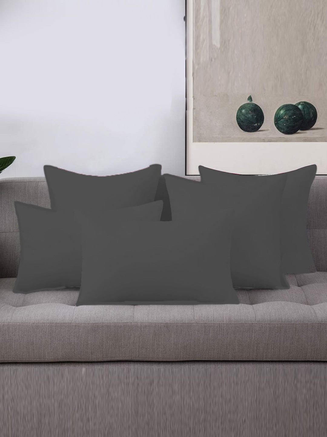 

Adbeni Grey 5 Pieces Skin Friendly Pre-Filled Cushions