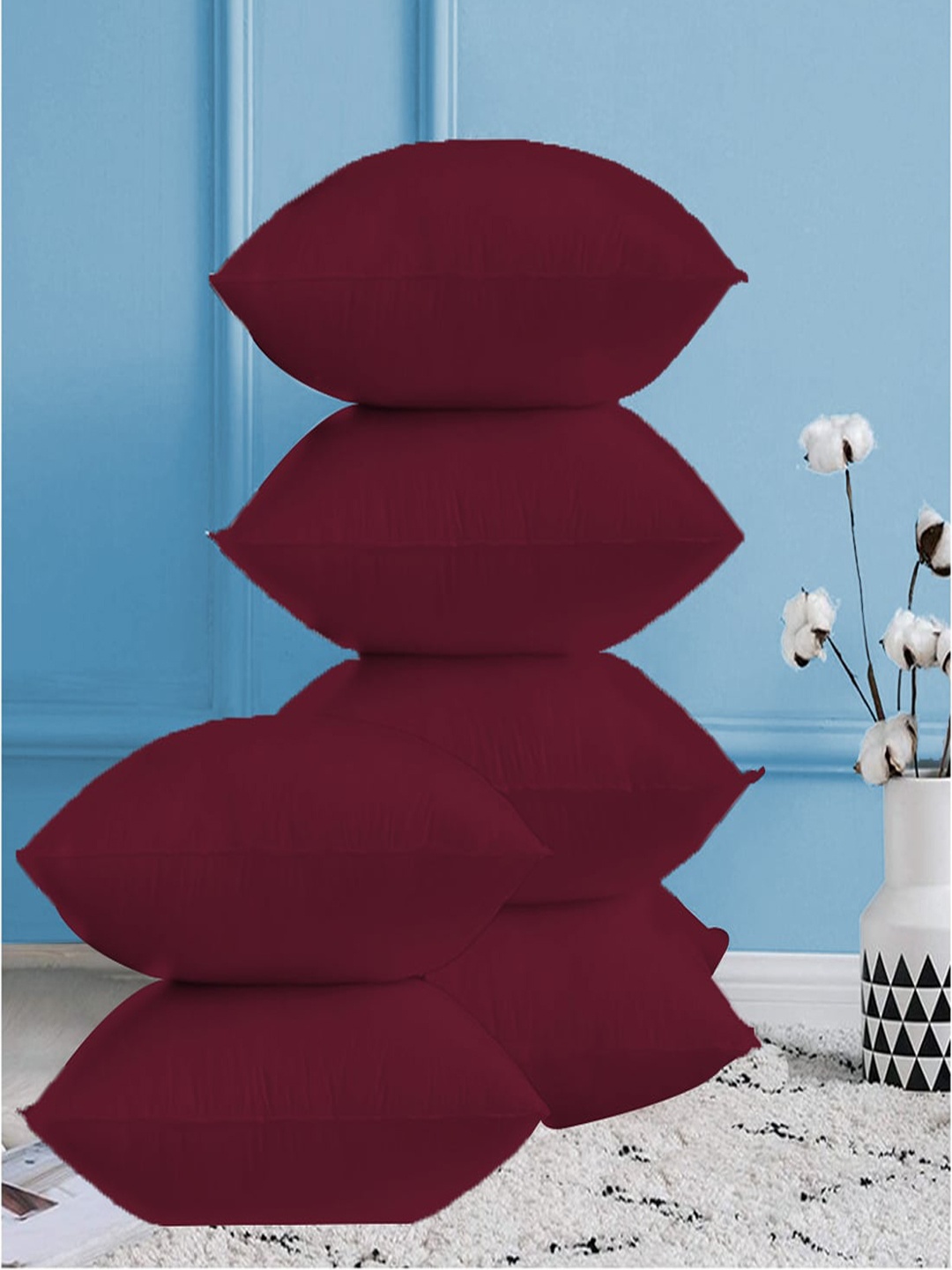 

Adbeni Maroon 6 Pieces Skin Friendly Pre-Filled Cushions