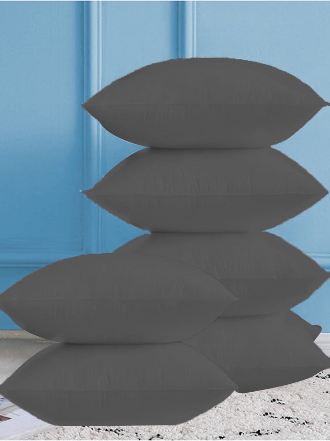 

Adbeni 6 Pieces Grey Skin Friendly Square Pre-Filled Cushions