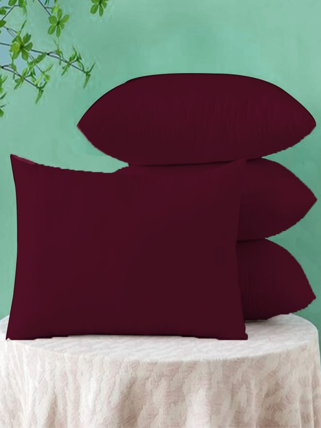 

Adbeni Maroon 4 Pieces Skin Friendly Cushions