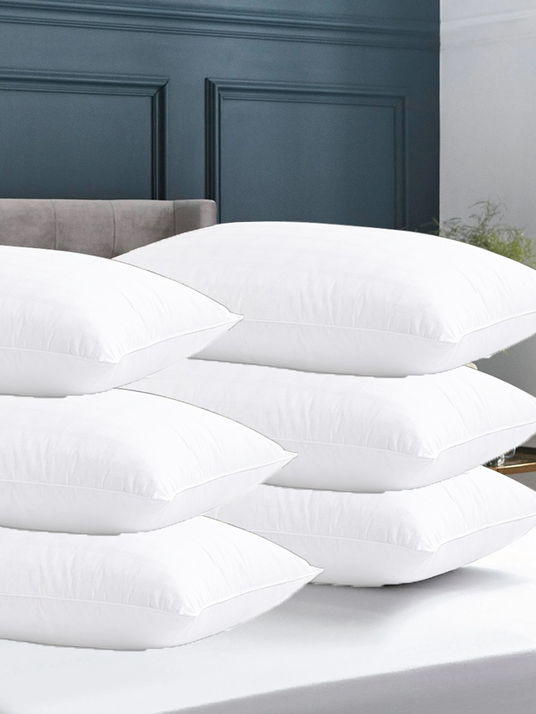 

Adbeni White 6-Pieces Rectangle Skin Friendly Cushions