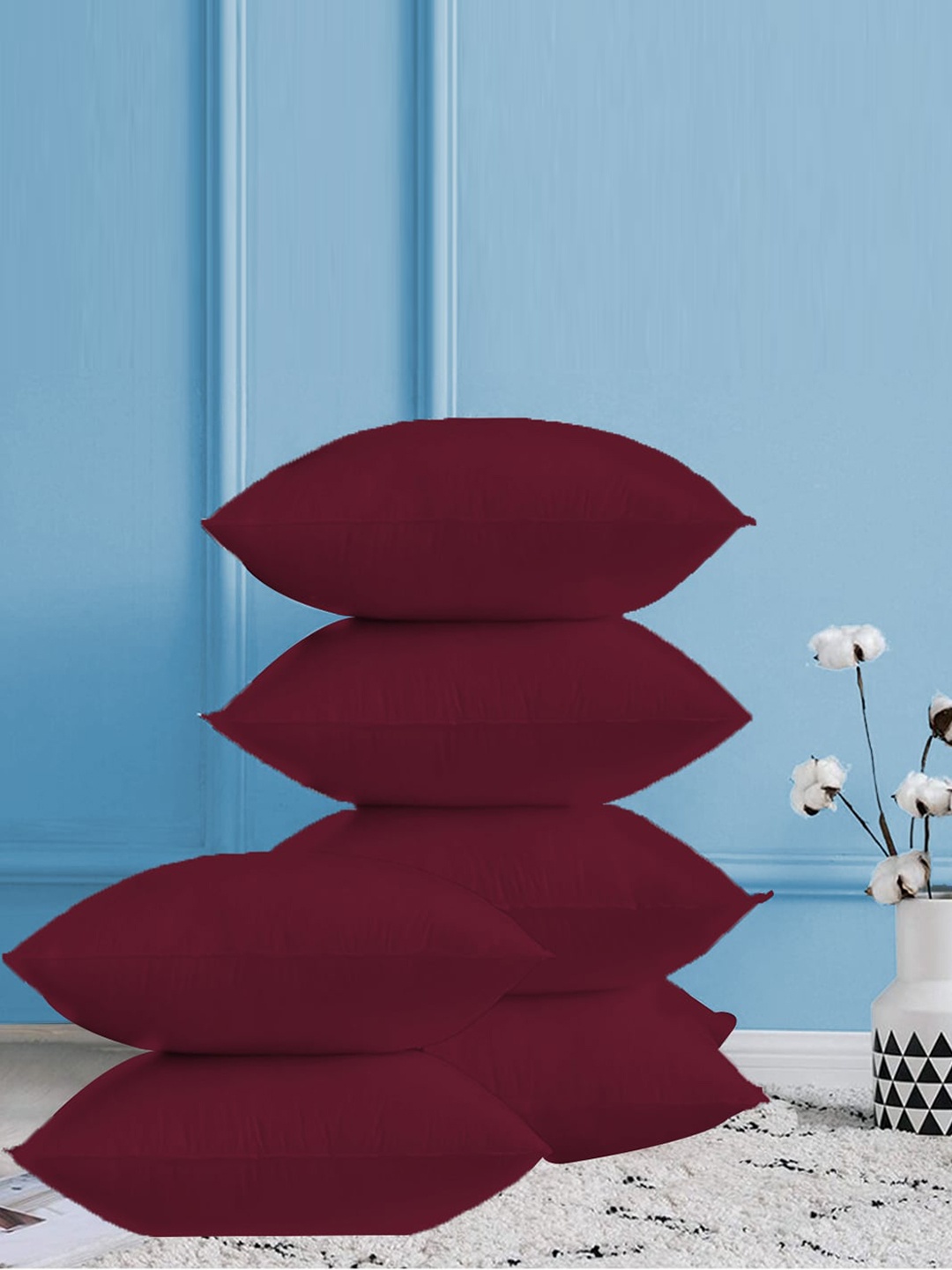 

Adbeni Maroon 6 Pieces Skin Friendly Pre-Filled Cushions
