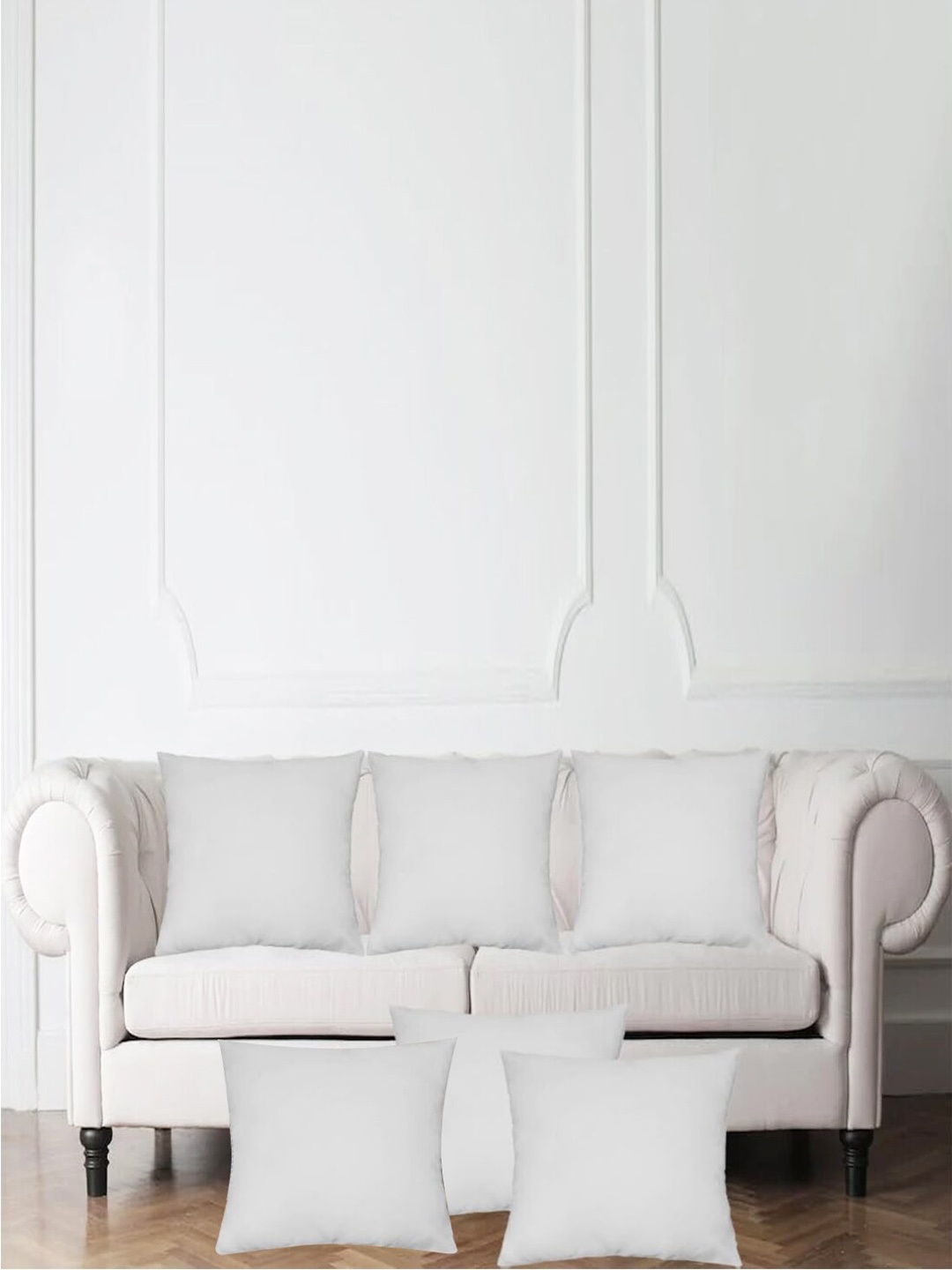 

Adbeni White 6 Pieces Skin Friendly Cushions