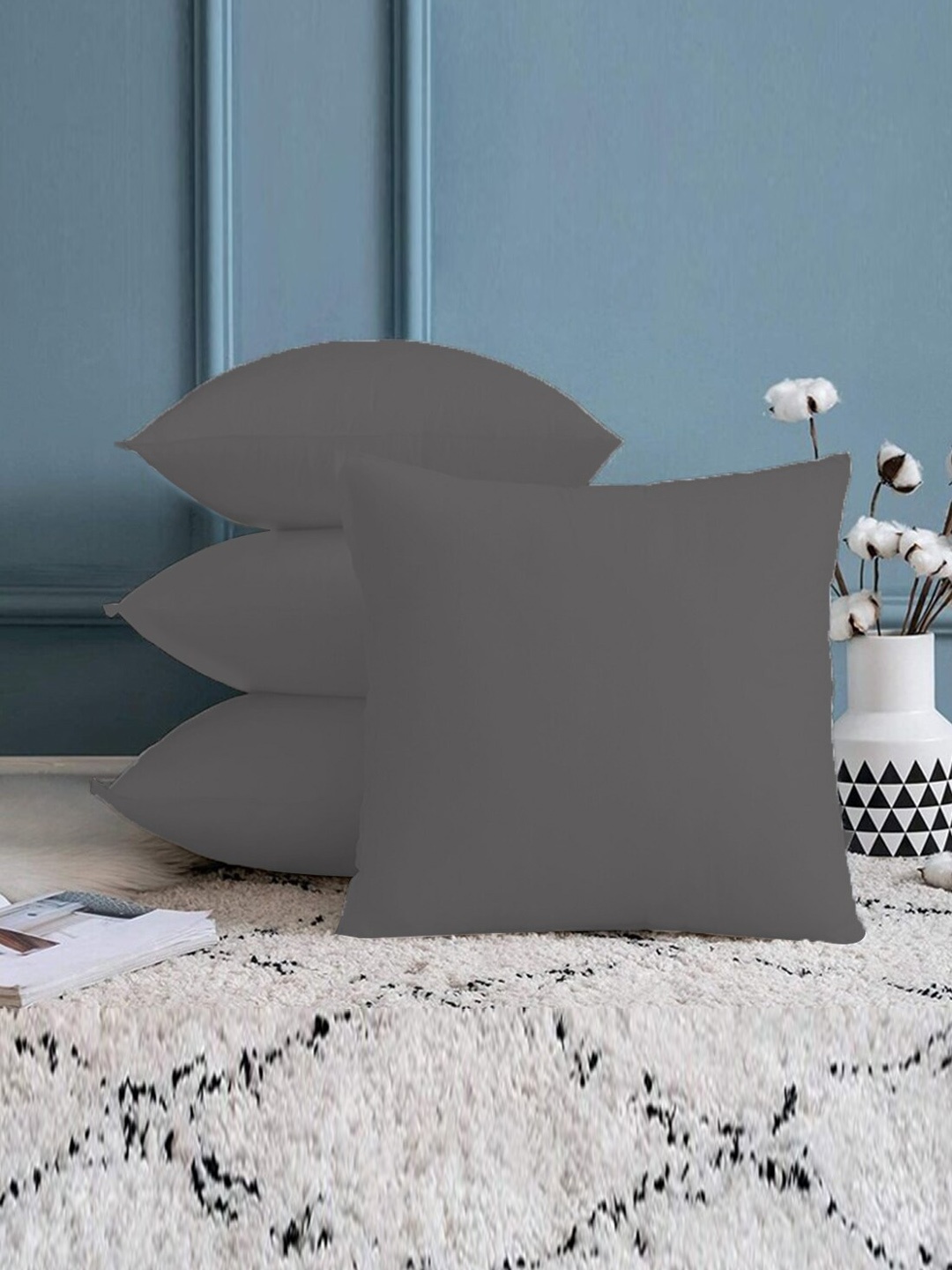 

Adbeni Grey 4 Pieces Skin Friendly Cushions