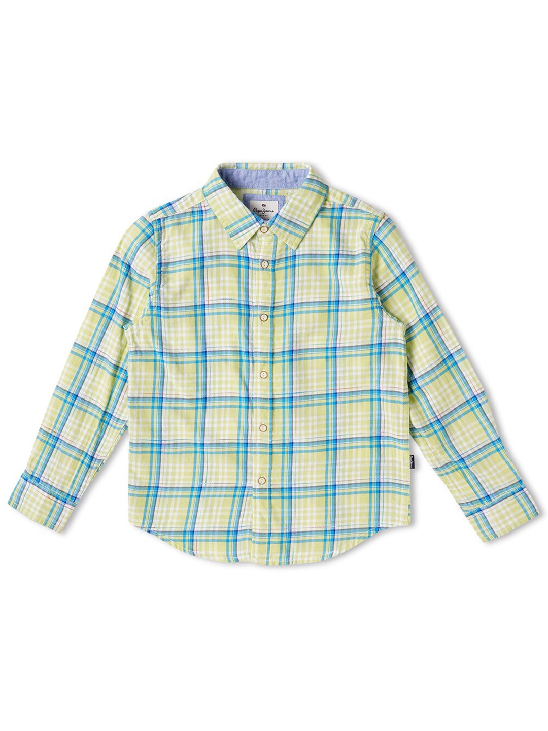 

Pepe Jeans Boys Standard Tartan Checked Pure Cotton Casual Shirt, Green