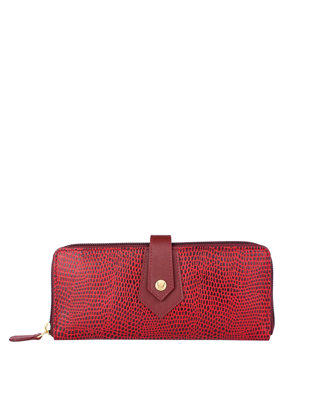 

Hidesign Women Red Textured Zip Around Wallet