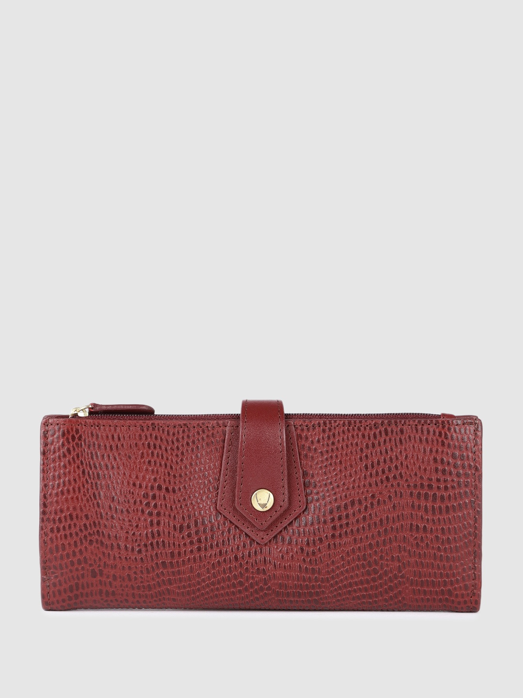 

Hidesign Women Animal Textured Leather Two Fold Wallet, Red