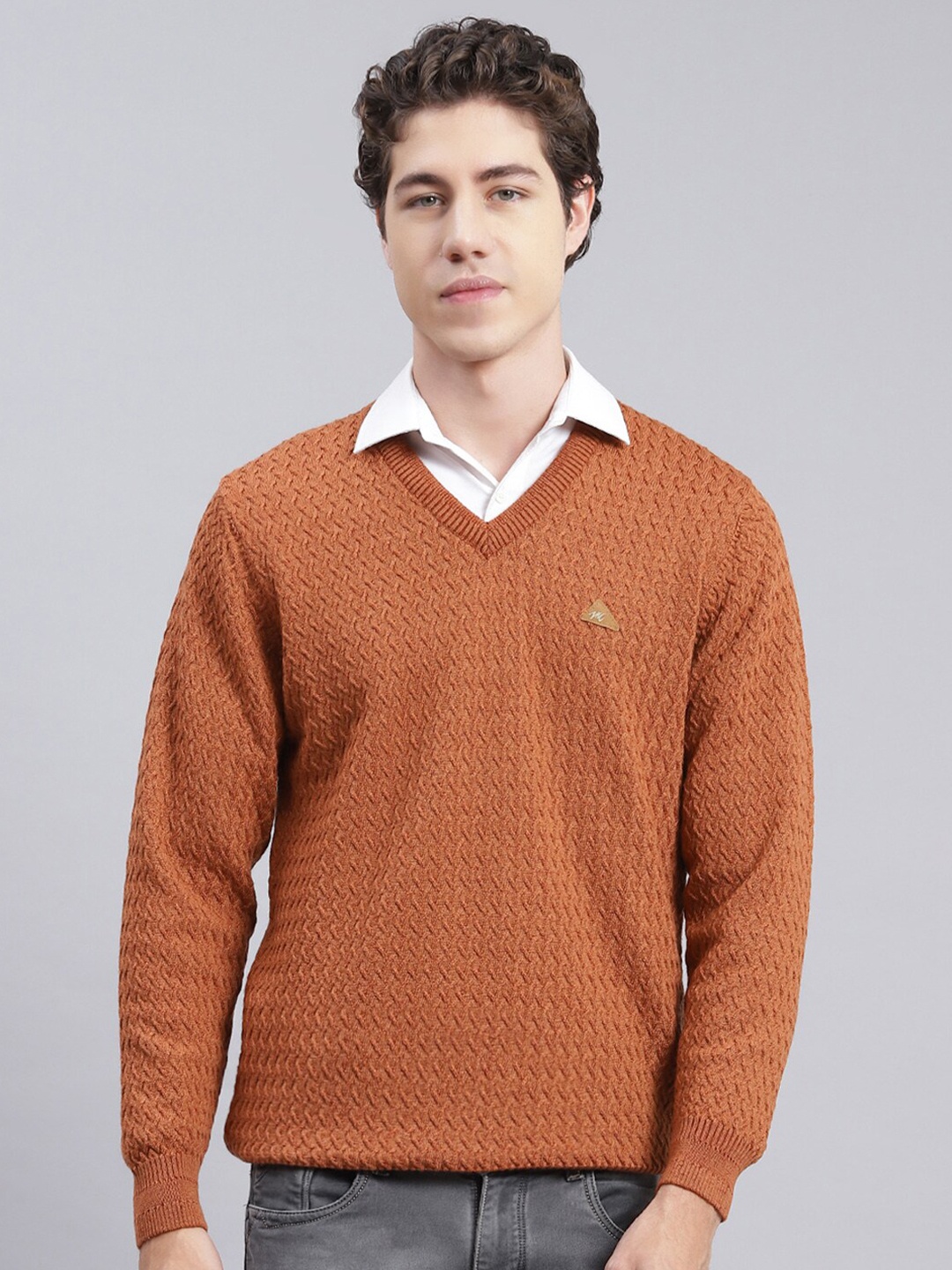 

Monte Carlo Cable Knit Woollen Pullover, Rust