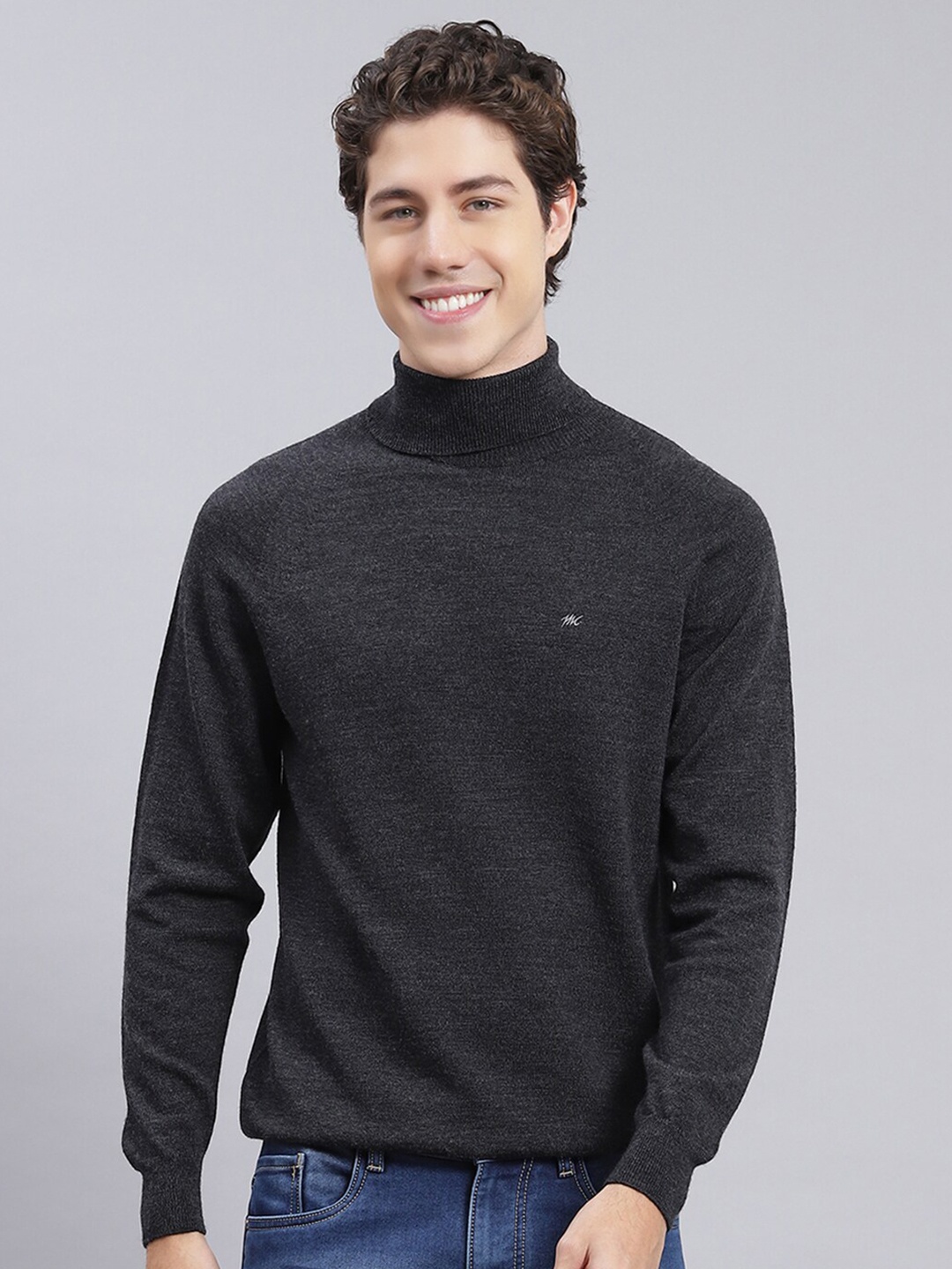 

Monte Carlo Turtle Neck Woollen Pullover Sweaters, Charcoal