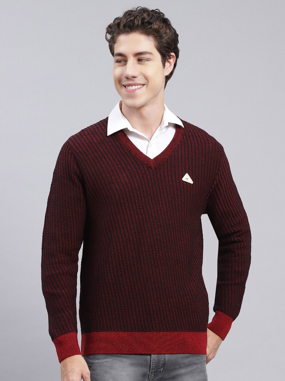 

Monte Carlo Striped Woollen Pullover Sweater, Black