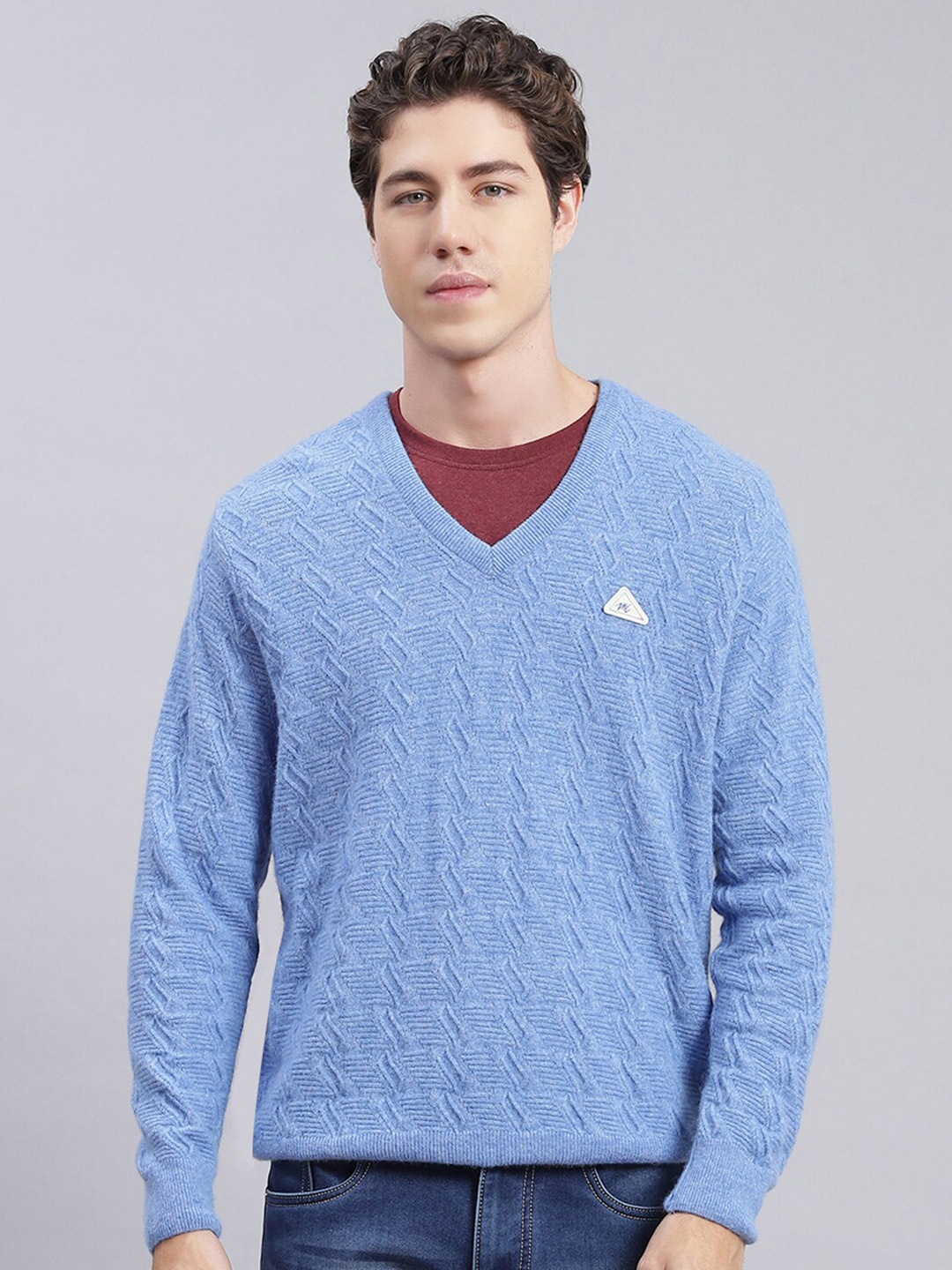 

Monte Carlo Cable Knit Woollen Pullover, Blue