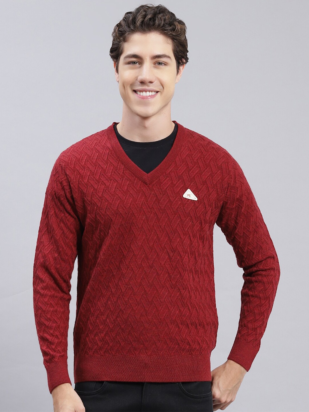 

Monte Carlo Cable Knit Woollen Pullover Sweaters, Maroon