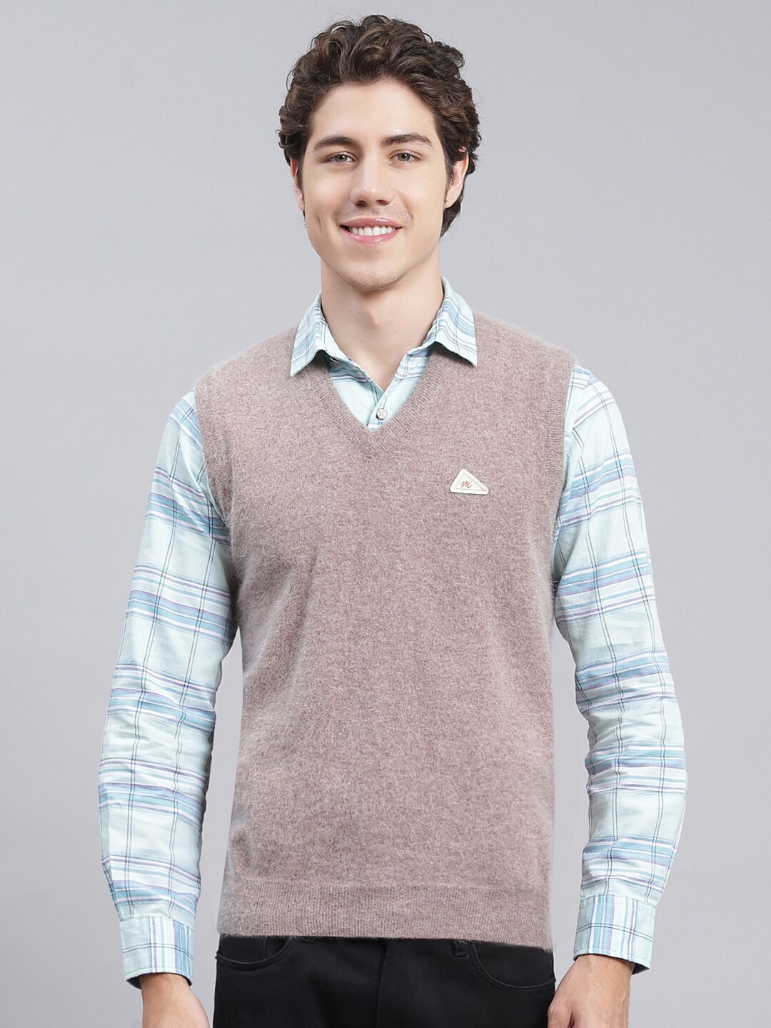 

Monte Carlo Woollen Sweater Vest, Camel brown