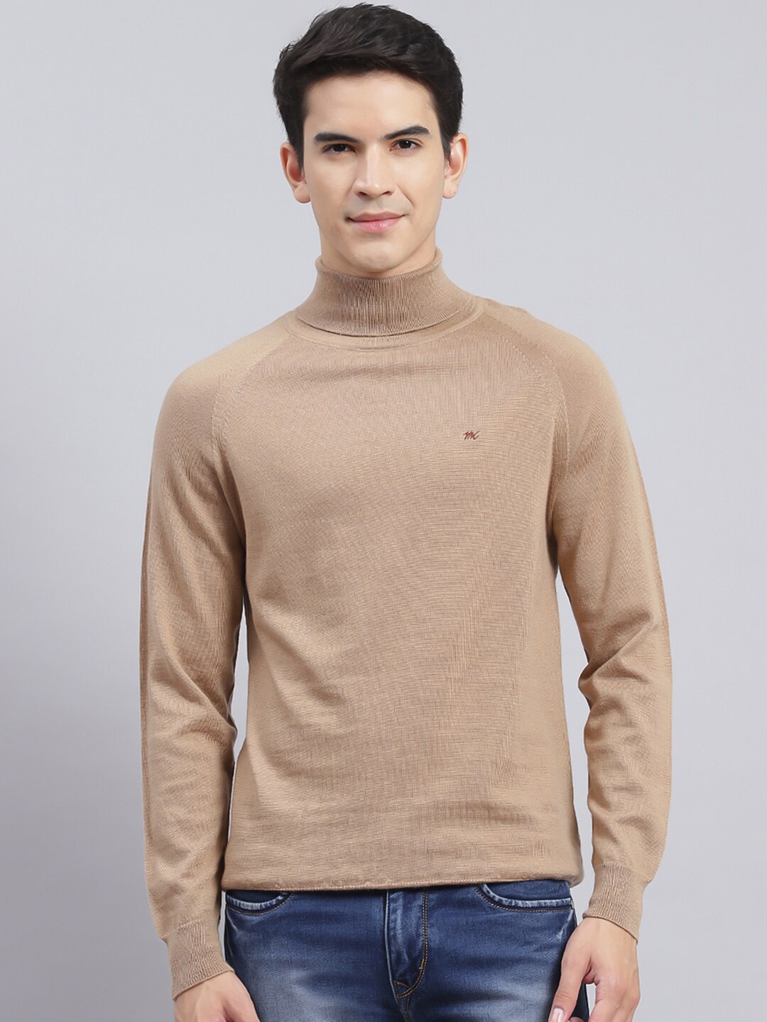 

Monte Carlo Turtle Neck Woollen Pullover, Camel brown