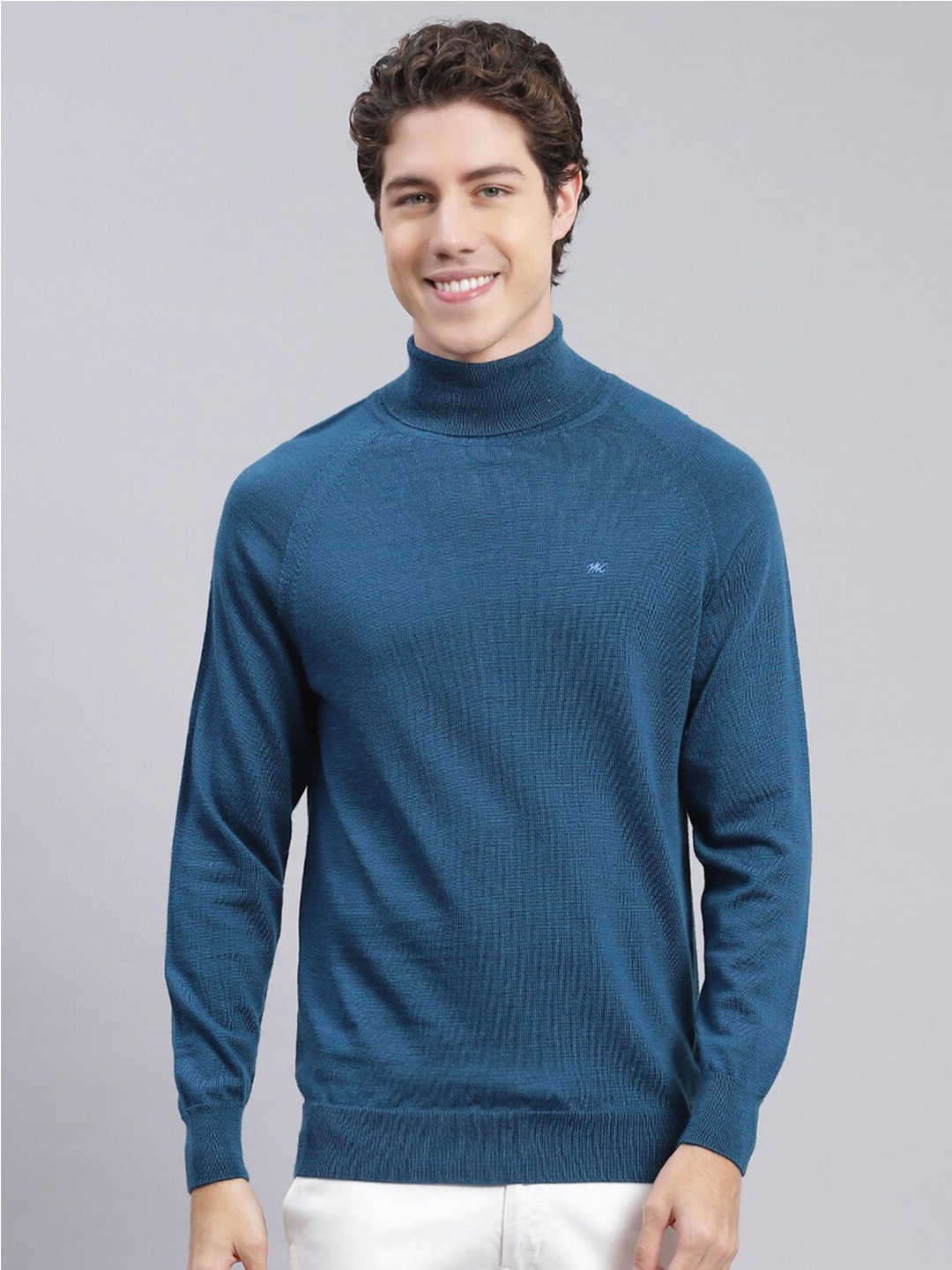 

Monte Carlo Turtle Neck Woollen Pullover Sweaters, Teal