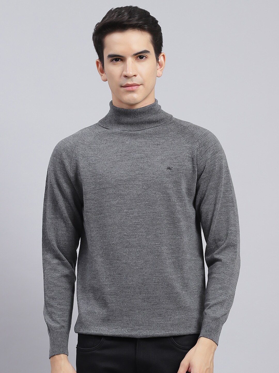 

Monte Carlo Turtle Neck Woollen Pullover, Grey