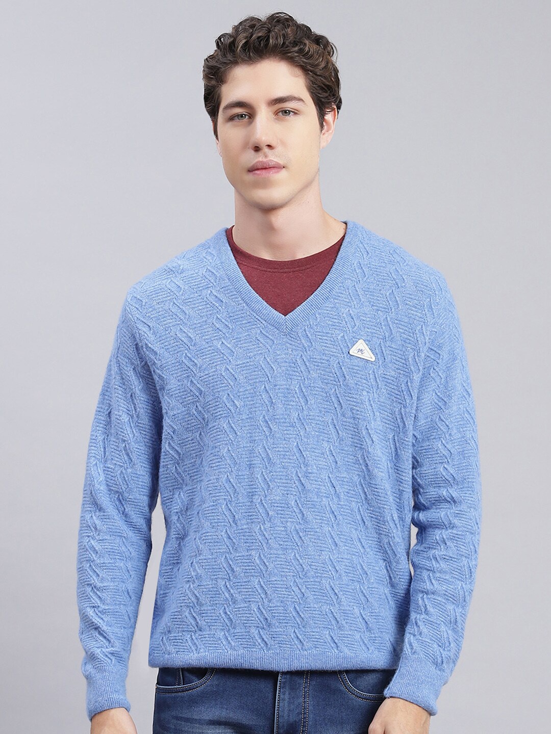 

Monte Carlo Cable Knit Woollen Pullover Sweaters, Blue