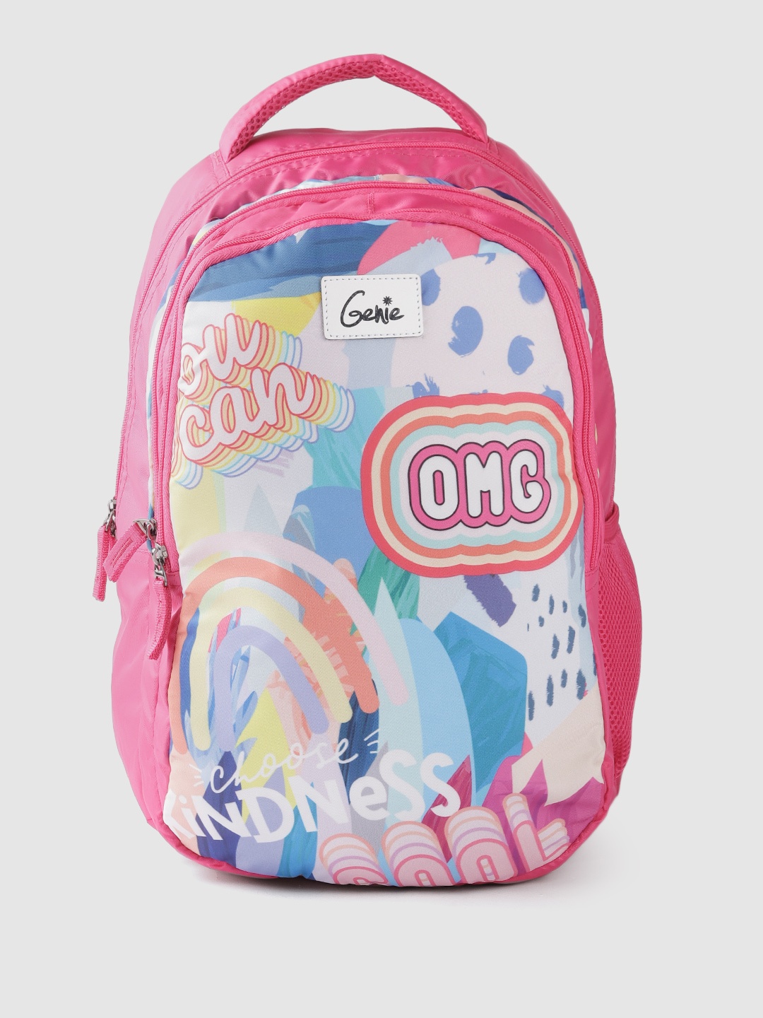

Genie Women Typography Printed Backpack, Pink