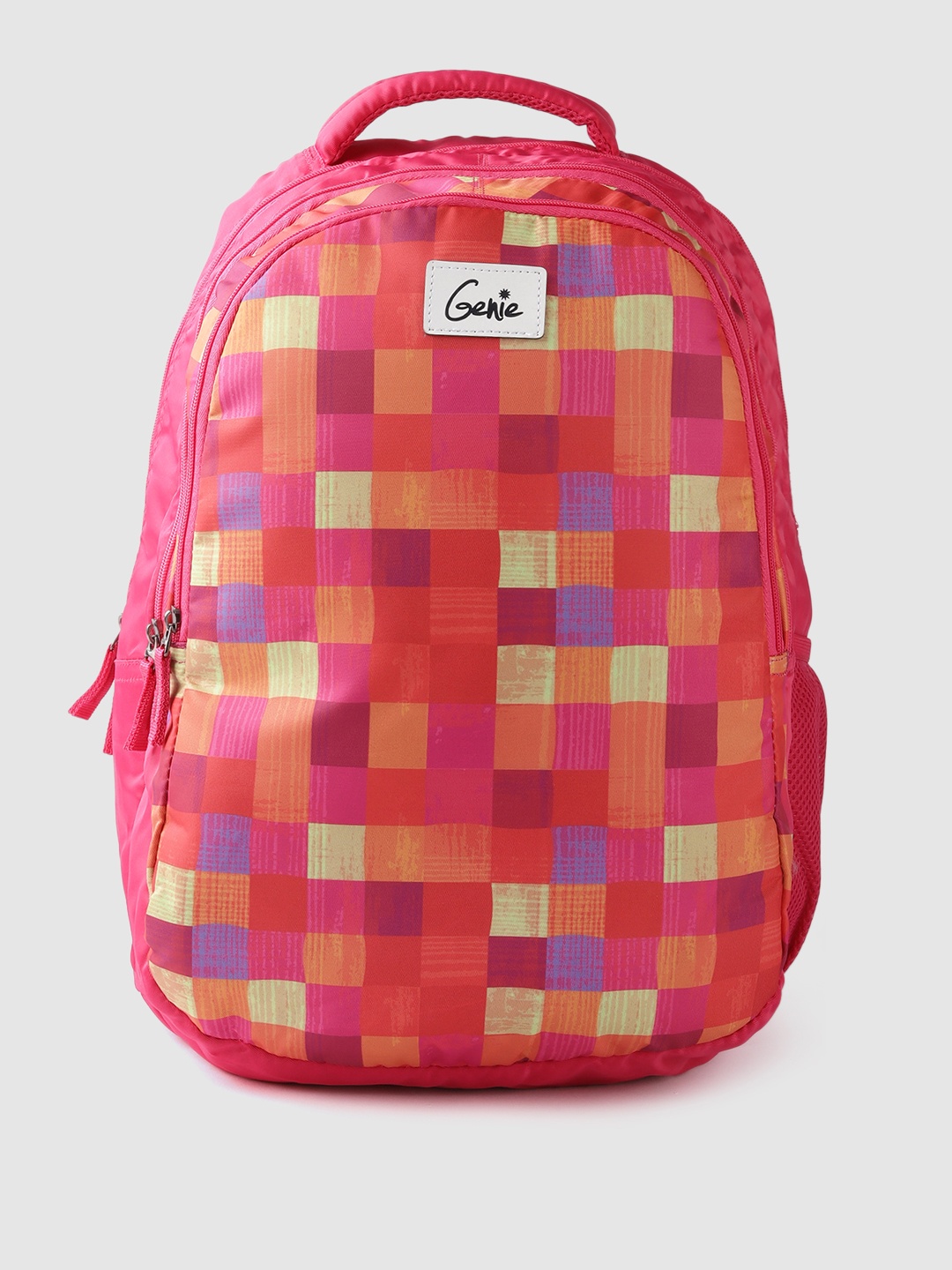 

Genie Women Checked Backpack, Fuchsia