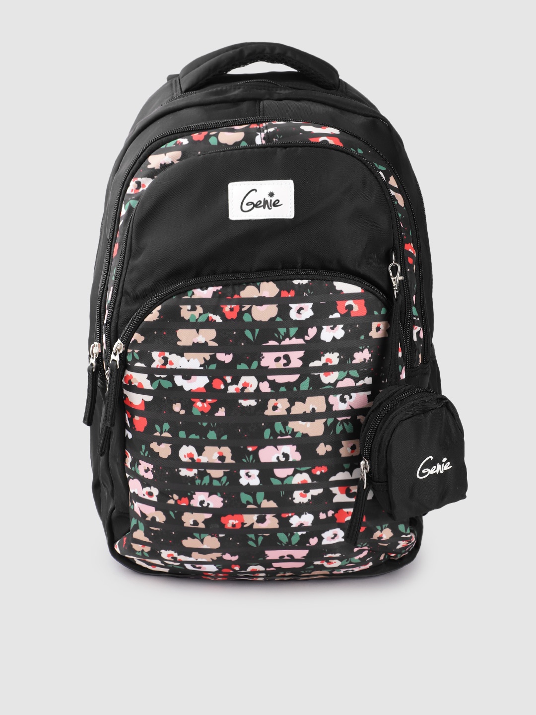 

Genie Women Floral Print & Striped Backpack, Black