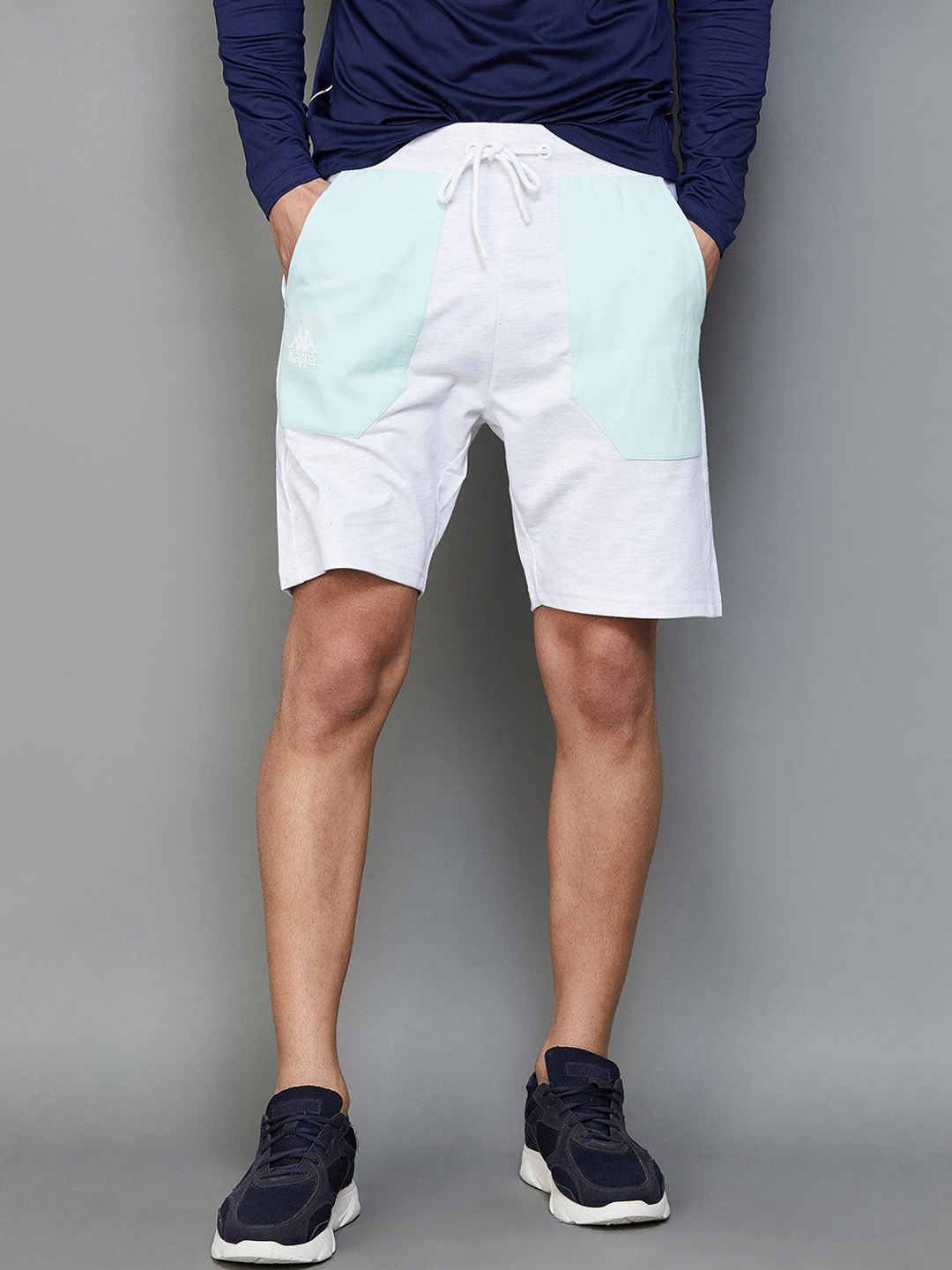 

Kappa Men Colourblocked Mid-Rise Cotton Shorts, Green